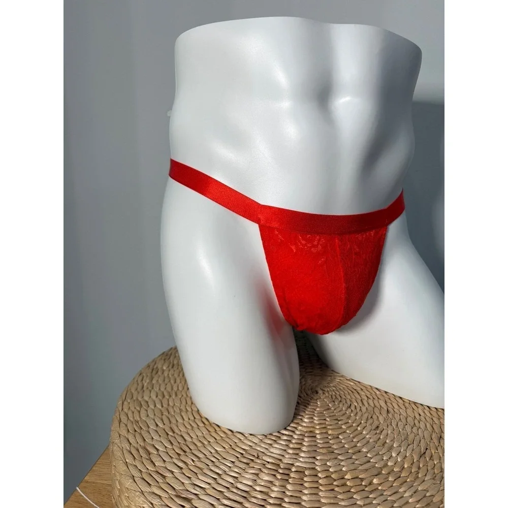 NWT Cosabella Never Say Never Italian Thong for Men Lace Underwear Orange M